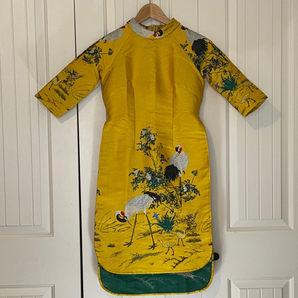 Custom silk cheongsam capri pant suit